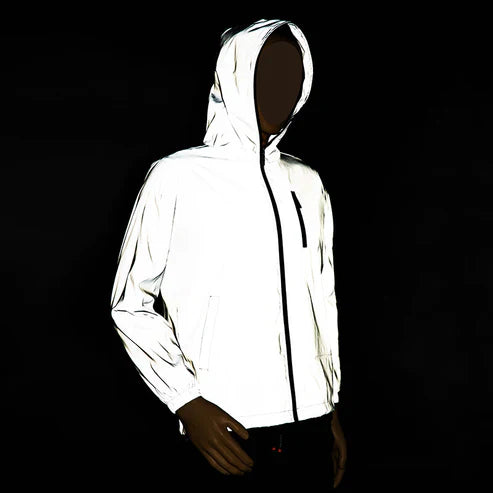 Reflective Silver Anorak Windbreaker Jacket