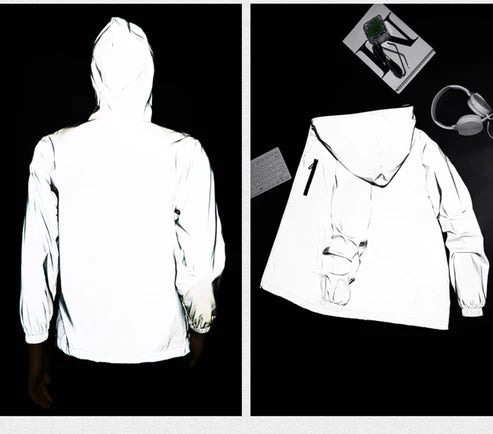 Reflective Silver Anorak Windbreaker Jacket