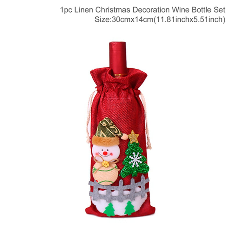 Christmas Wine Bottle Cover Merry Christmas Decorations