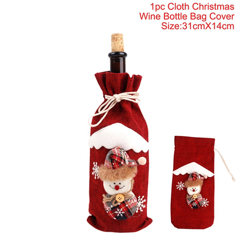 Christmas Wine Bottle Cover Merry Christmas Decorations