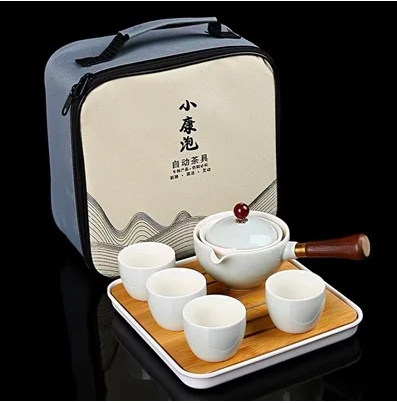 360 Rotation Tea Maker and Infuser Ceramic Tea Cup for Puer Porcelain Chinese Gongfu Tea Set