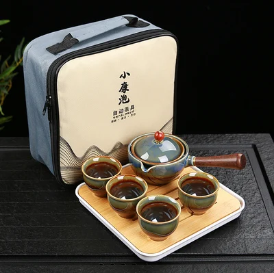 360 Rotation Tea Maker and Infuser Ceramic Tea Cup for Puer Porcelain Chinese Gongfu Tea Set