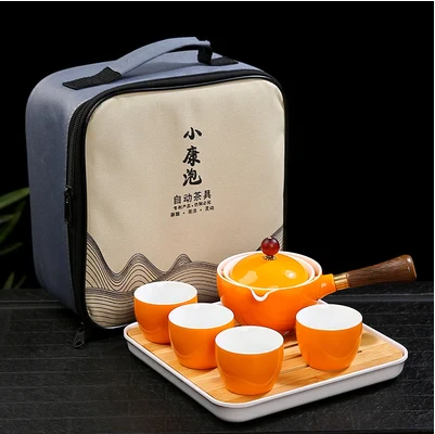 360 Rotation Tea Maker and Infuser Ceramic Tea Cup for Puer Porcelain Chinese Gongfu Tea Set