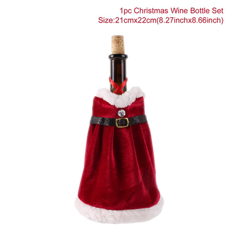 Christmas Wine Bottle Cover Merry Christmas Decorations