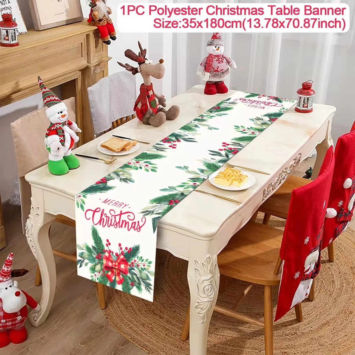 Christmas Table Runner Merry Christmas Decoration