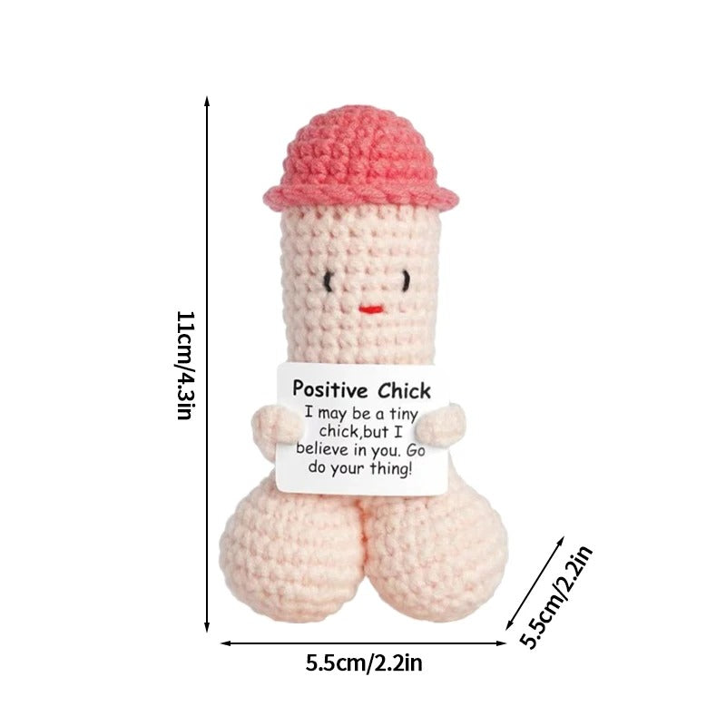 Positive Crochet Doll Funny Valentines Day Gift with Card