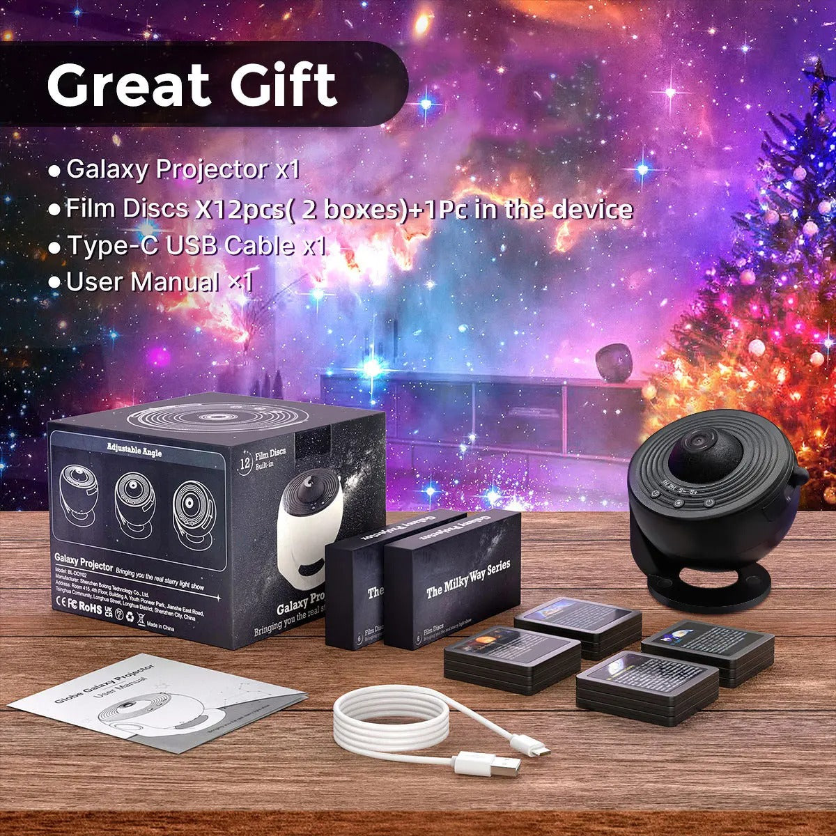 Planetarium Galaxy Night Light Projector 360° Adjustable