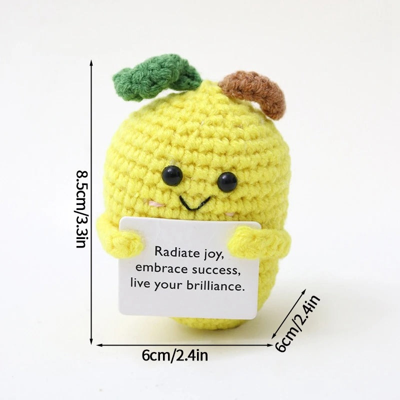 Positive Crochet Doll Funny Valentines Day Gift with Card