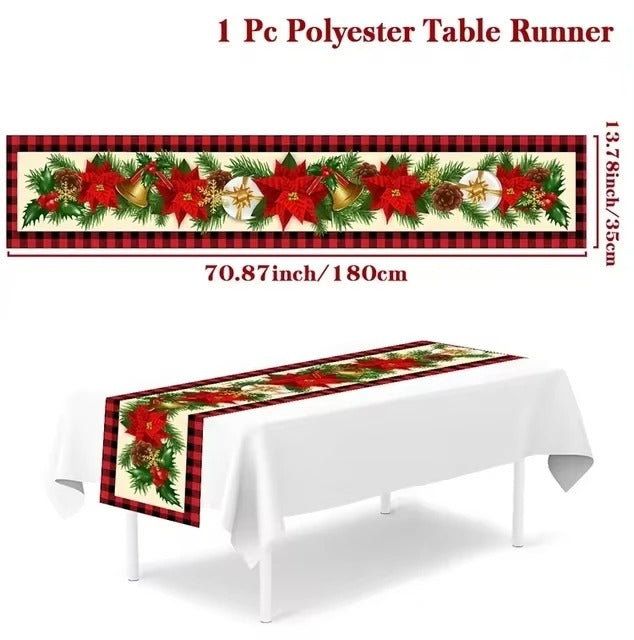 Christmas Table Runner Merry Christmas Decoration