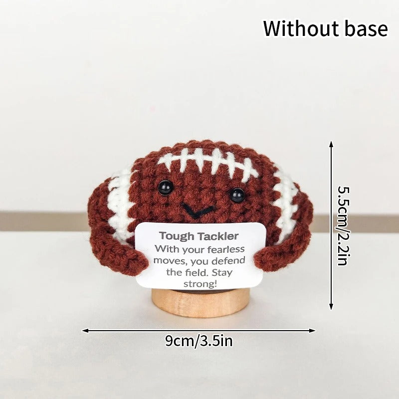 Positive Crochet Doll Funny Valentines Day Gift with Card
