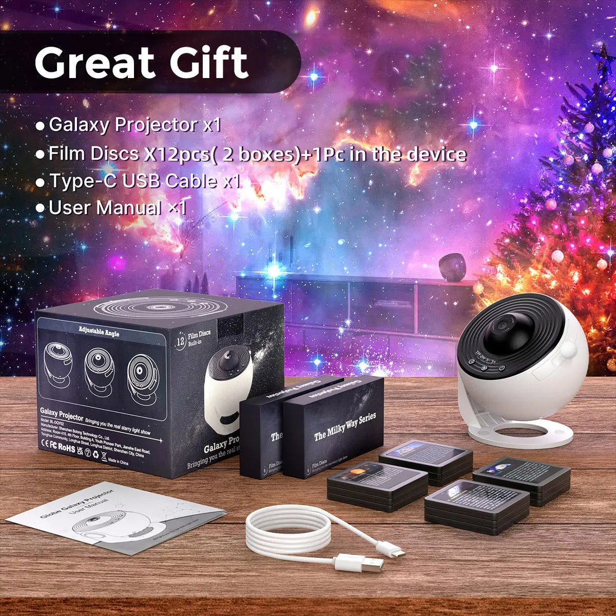 Planetarium Galaxy Night Light Projector 360° Adjustable