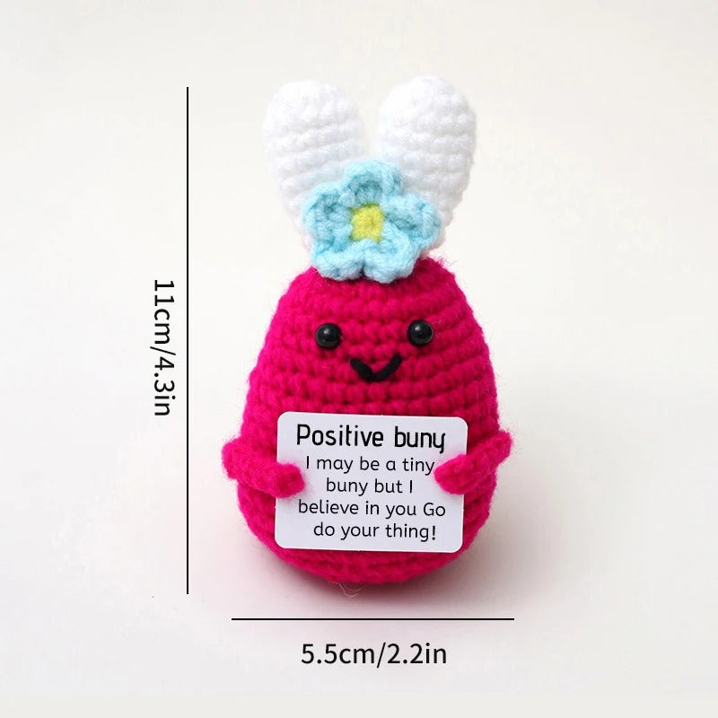 Positive Crochet Doll Funny Valentines Day Gift with Card