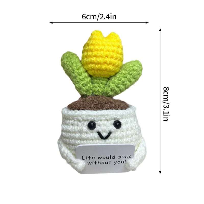 Positive Crochet Doll Funny Valentines Day Gift with Card