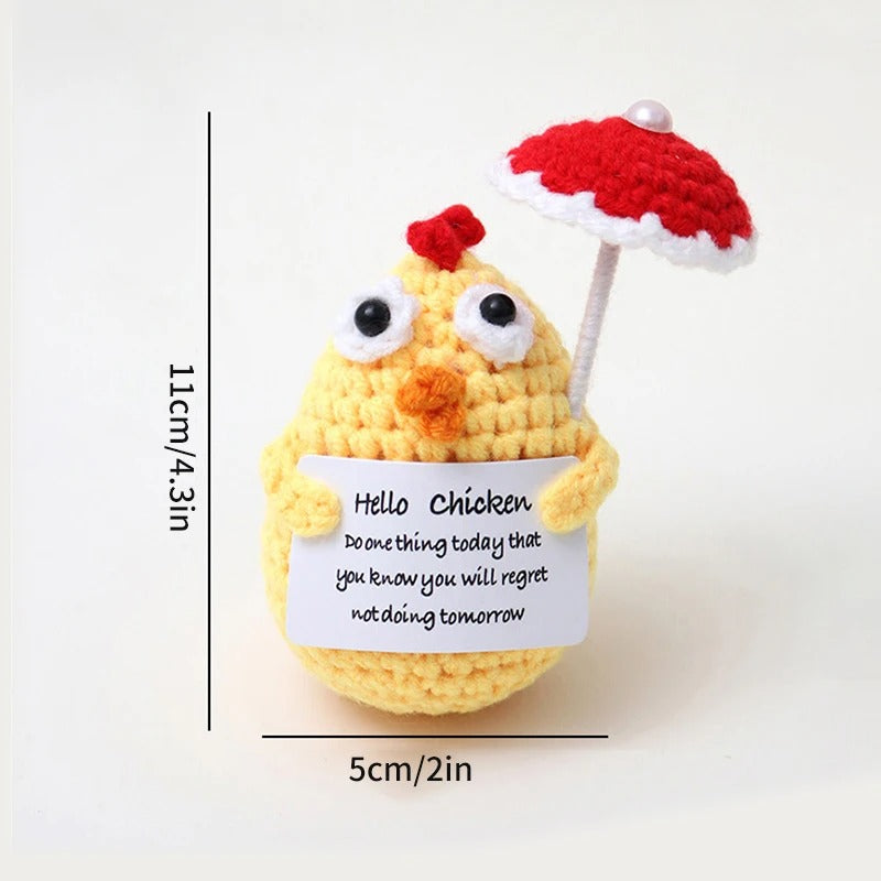 Positive Crochet Doll Funny Valentines Day Gift with Card