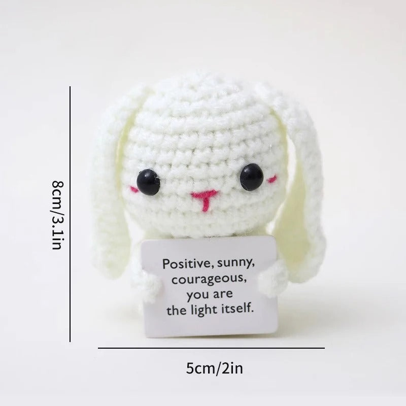 Positive Crochet Doll Funny Valentines Day Gift with Card