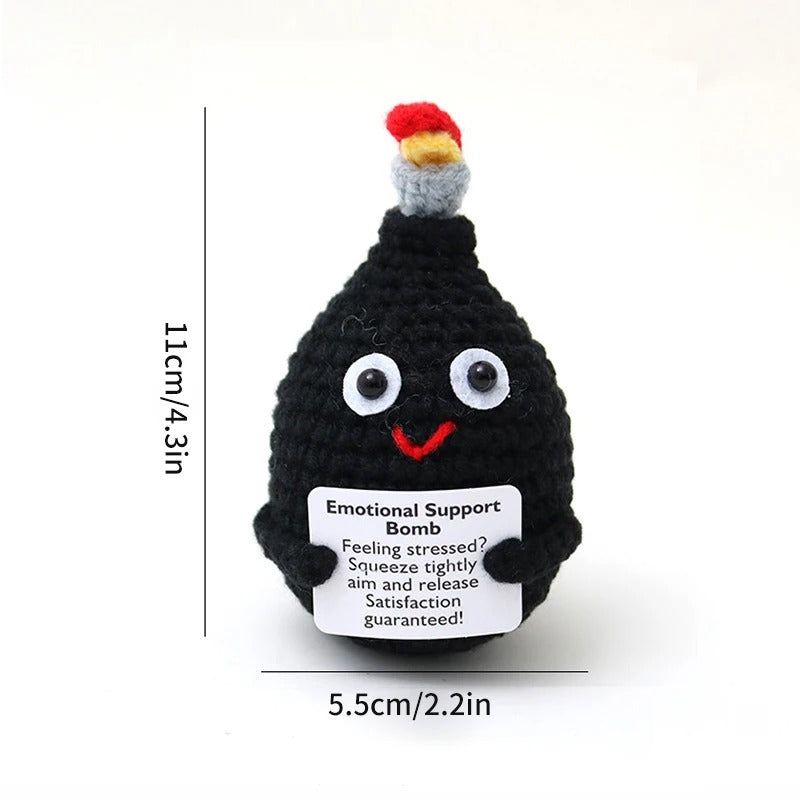 Positive Crochet Doll Funny Valentines Day Gift with Card