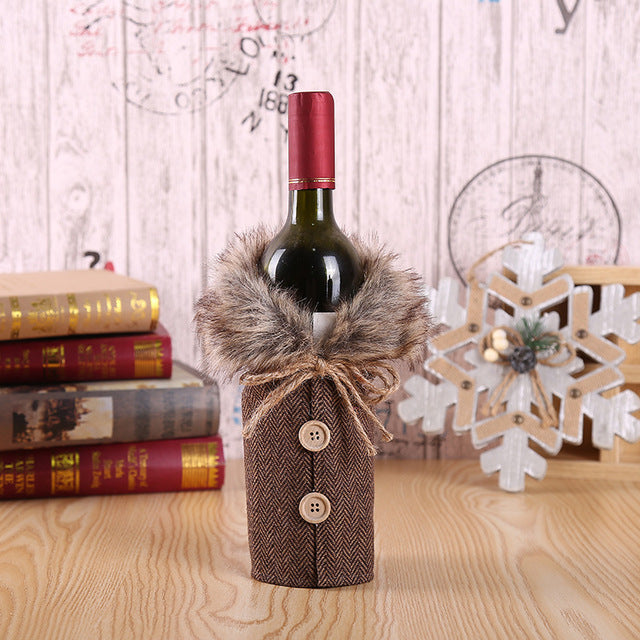 Christmas Wine Bottle Cover Merry Christmas Decorations