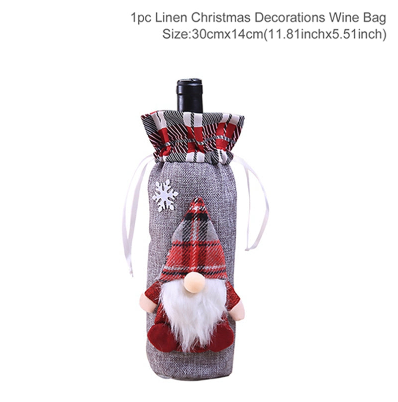 Christmas Wine Bottle Cover Merry Christmas Decorations