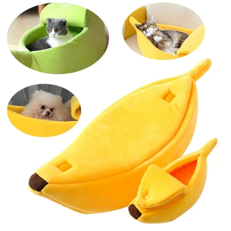 Warm Banana Shaped Cat Bed